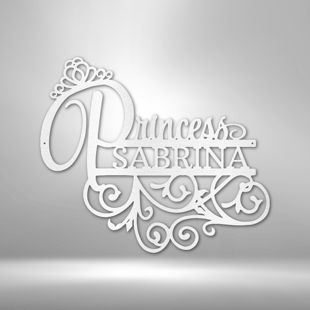 Princess Monogram Personalized Name Steel SignCustomly Gifts