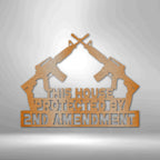 Protected by 2nd Amendment - Steel SignCustomly Gifts