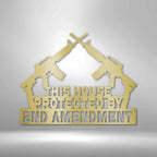 Protected by 2nd Amendment - Steel SignCustomly Gifts