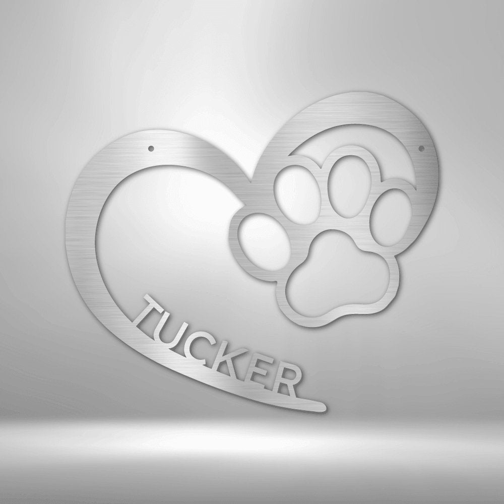 Puppy Love Personalized Name Steel SignCustomly Gifts