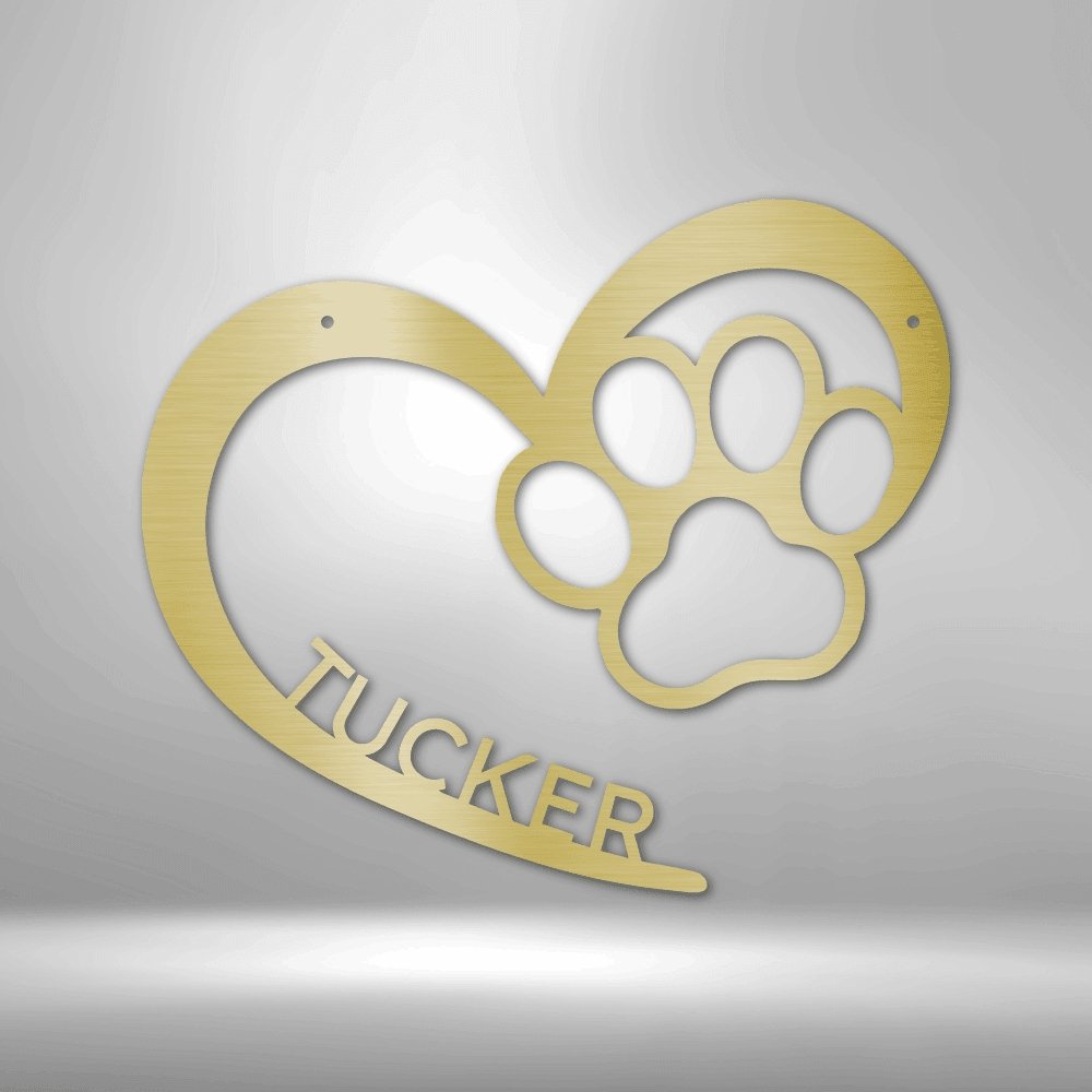 Puppy Love Personalized Name Steel SignCustomly Gifts