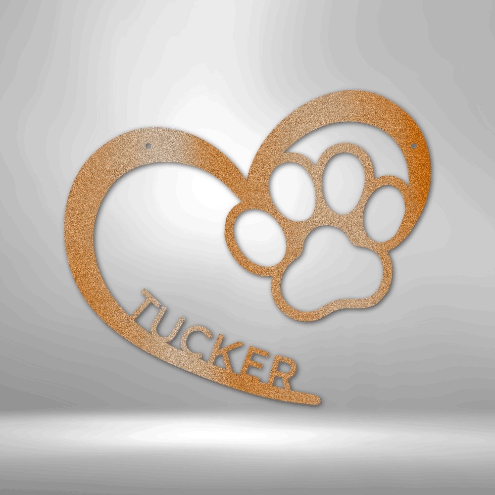 Puppy Love Personalized Name Steel SignCustomly Gifts