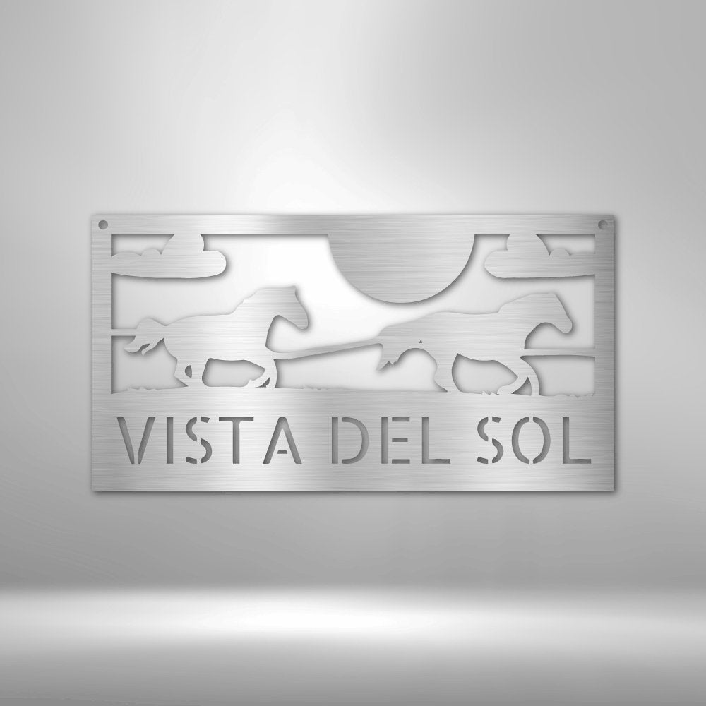 Racing Horses Personalized Steel SignCustomly Gifts