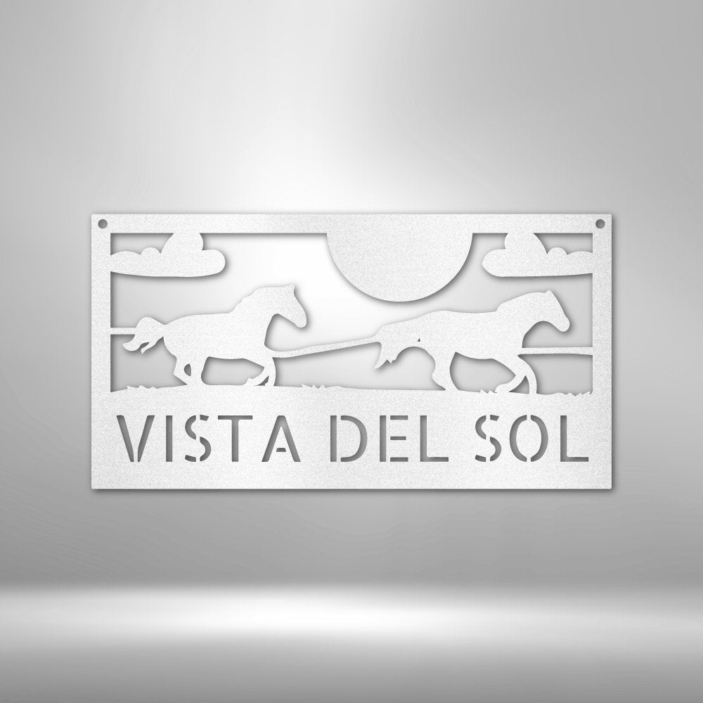 Racing Horses Personalized Steel SignCustomly Gifts