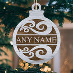 Raised Swash Personalized Wood OrnamentCustomly Gifts