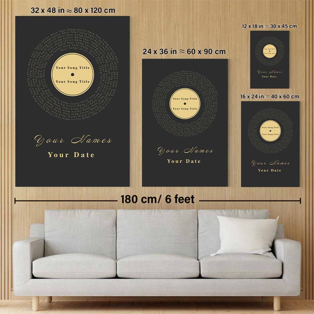 Record Music Song Lyrics - Custom Title Names Date Personalized CanvasCustomly Gifts