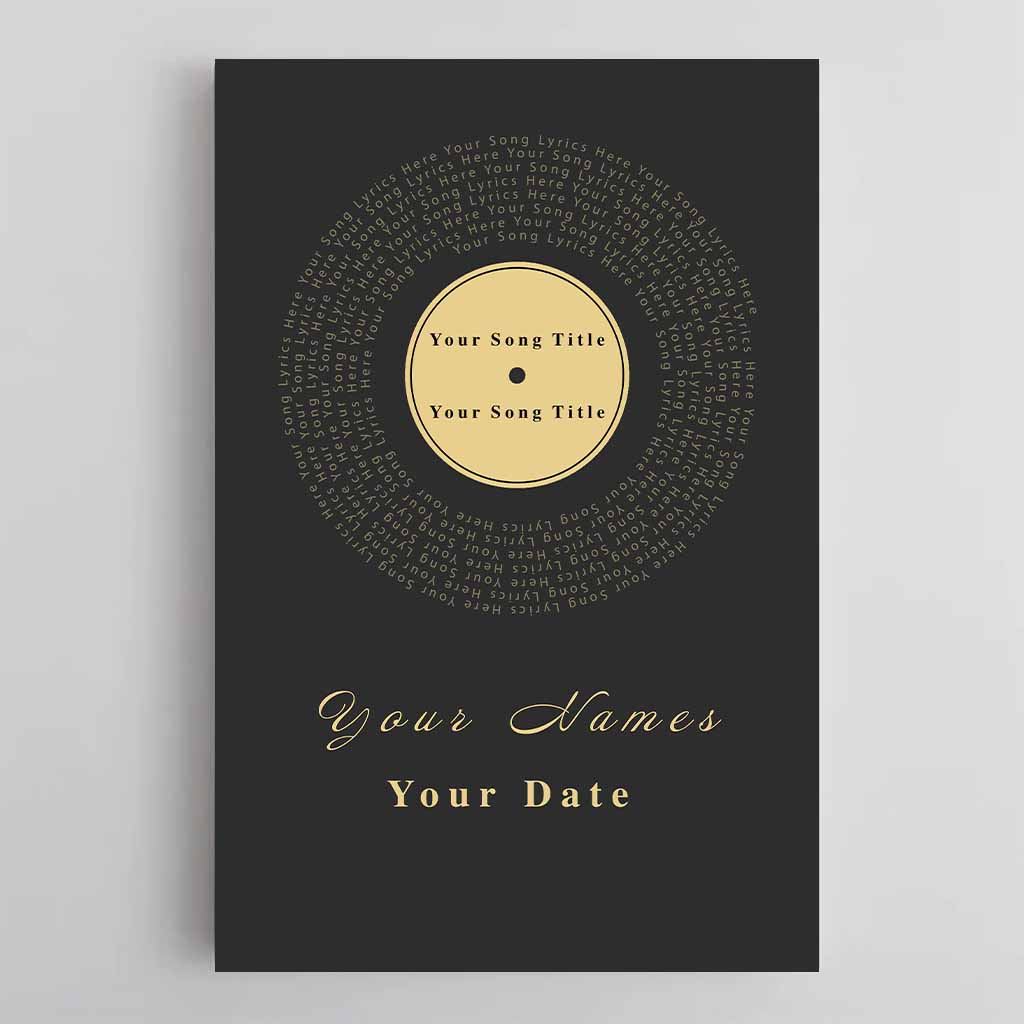 Record Music Song Lyrics - Custom Title Names Date Personalized CanvasCustomly Gifts