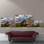 Red Barn with American Flag Multiple Names Personalized Directional Sign PosterCustomly Gifts