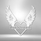 Remembrance Heart & Wings Personalized Name Steel SignCustomly Gifts