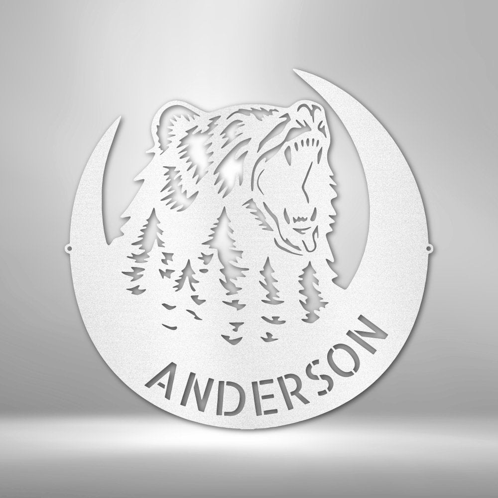 Roaring Bear Personalized Name Text Steel SignCustomly Gifts