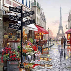 Romantic Paris Street Eiffel Tower Personalized Street Sign Oil Painting CanvasCustomly Gifts