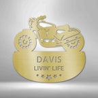 Rubber to the Road Personalized Name Text Steel SignCustomly Gifts