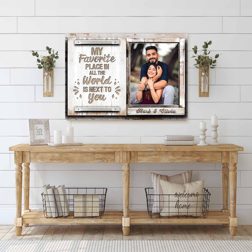 Rustic Shutters My Favorite Place Window Photo v1 Personalized CanvasCustomly Gifts