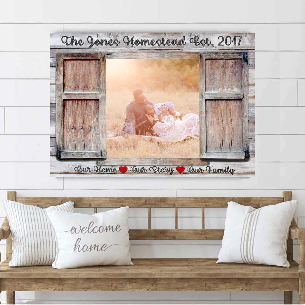 Rustic Shutters Window Photo v1 Personalized CanvasCustomly Gifts