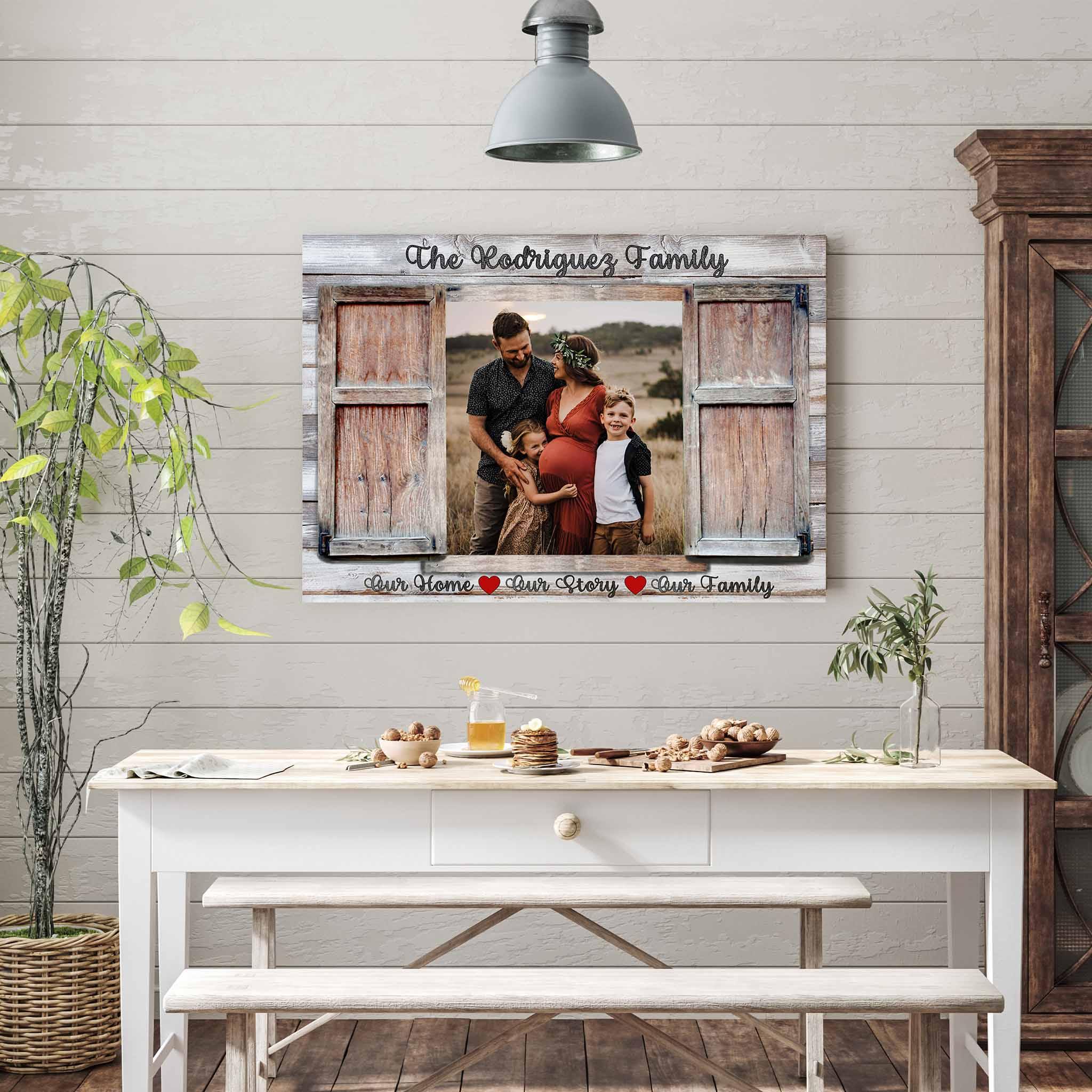 Rustic Shutters Window Photo v1 Personalized CanvasCustomly Gifts