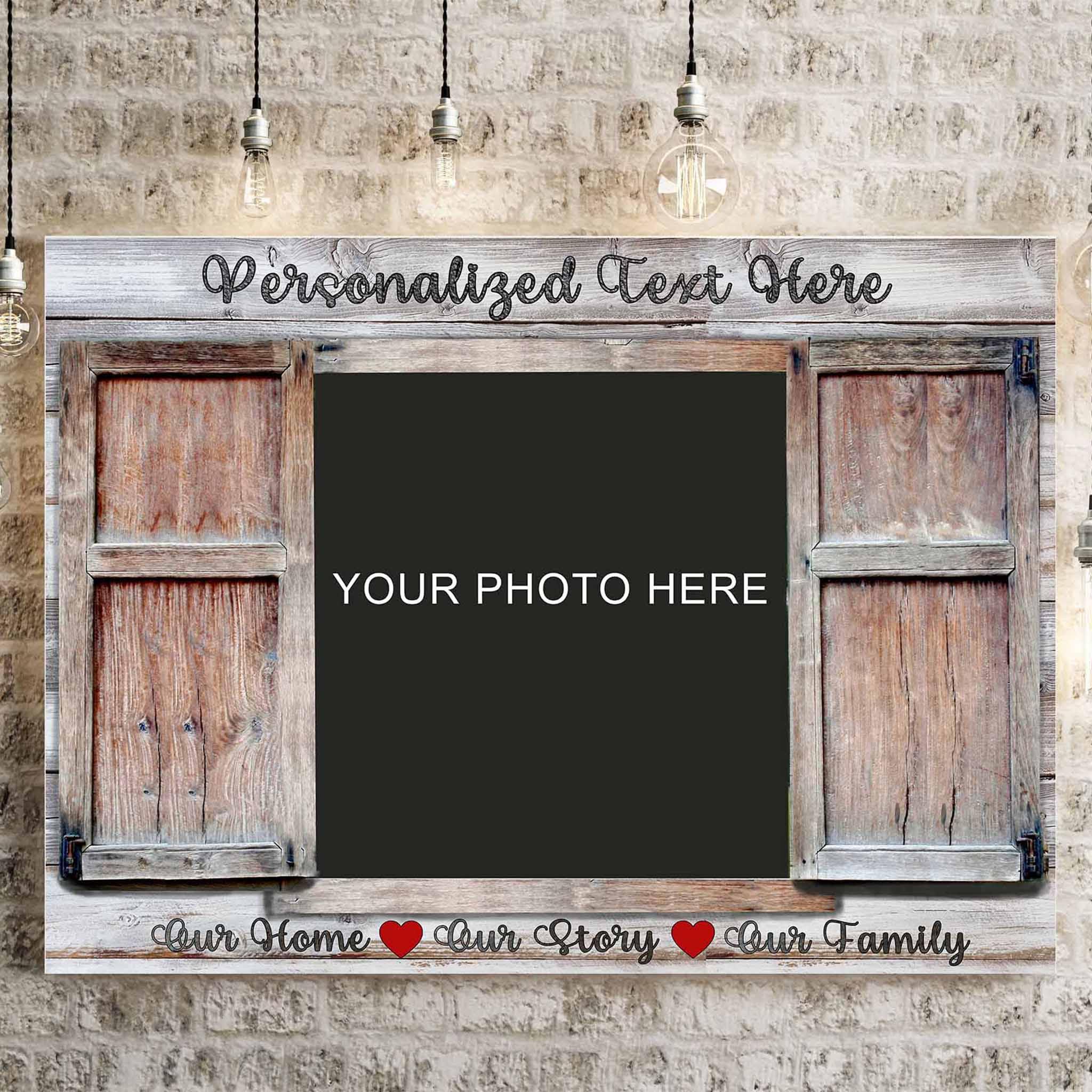 Rustic Shutters Window Photo v1 Personalized CanvasCustomly Gifts