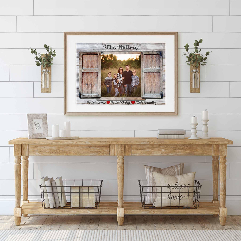 Rustic Shutters Window Photo v1 Personalized PosterCustomly Gifts