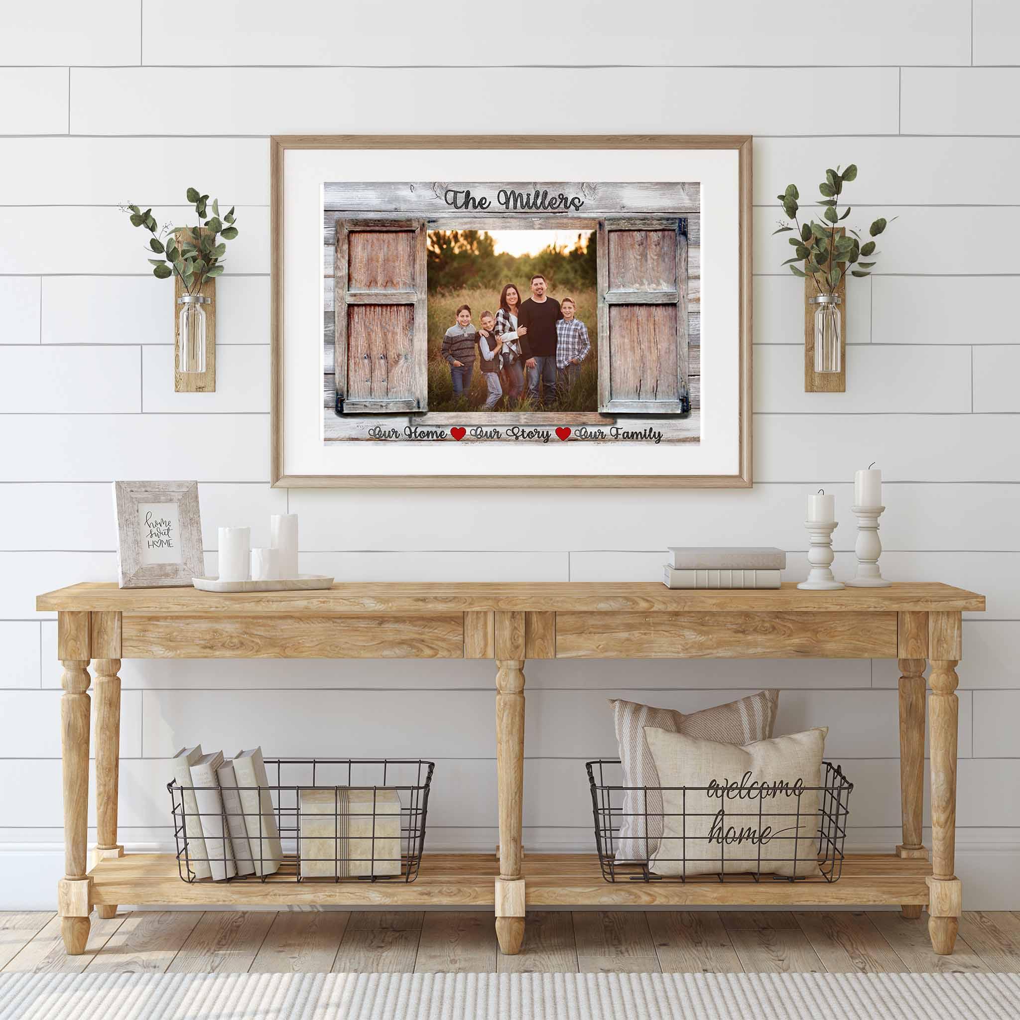Rustic Shutters Window Photo v1 Personalized PosterCustomly Gifts