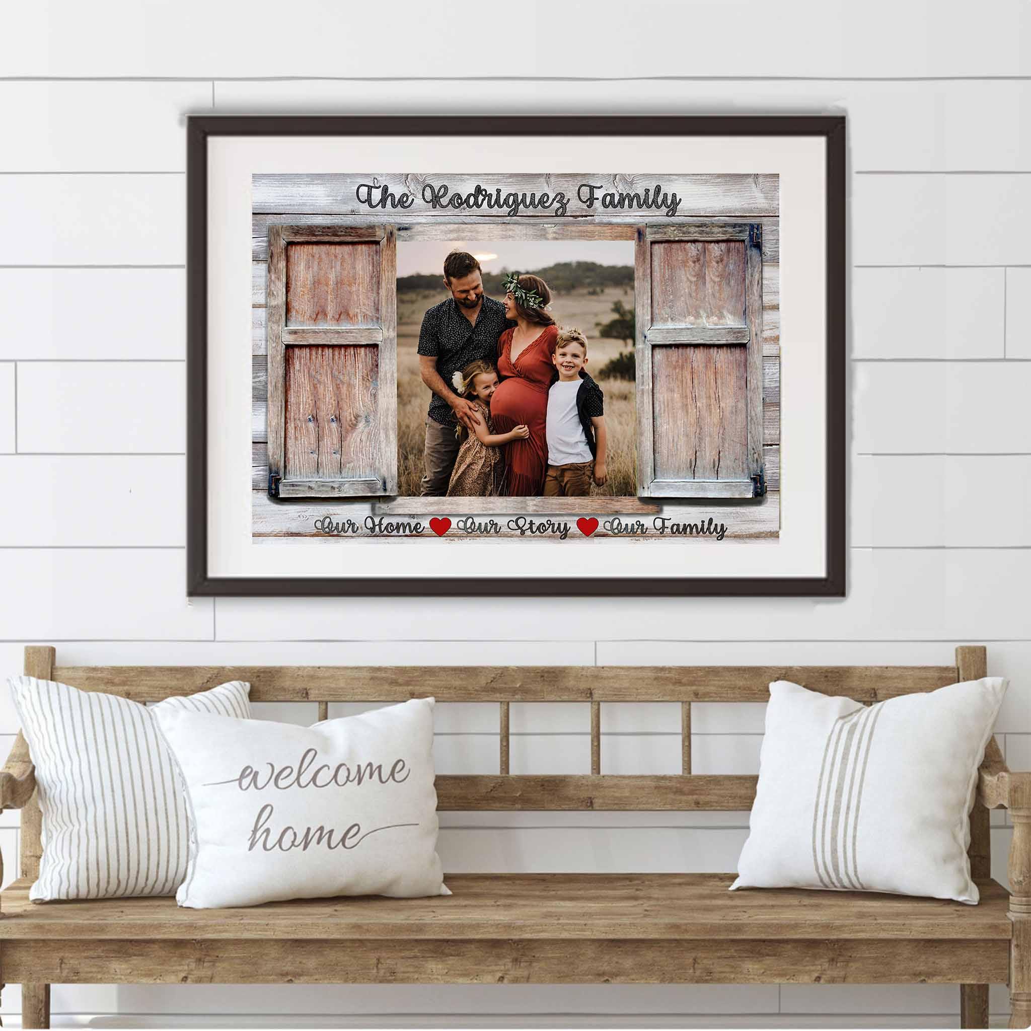 Rustic Shutters Window Photo v1 Personalized PosterCustomly Gifts