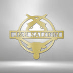 Saloon Monogram Personalized Name Text Steel SignCustomly Gifts