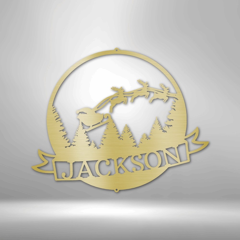 Santa's Journey Personalized Steel SignCustomly Gifts