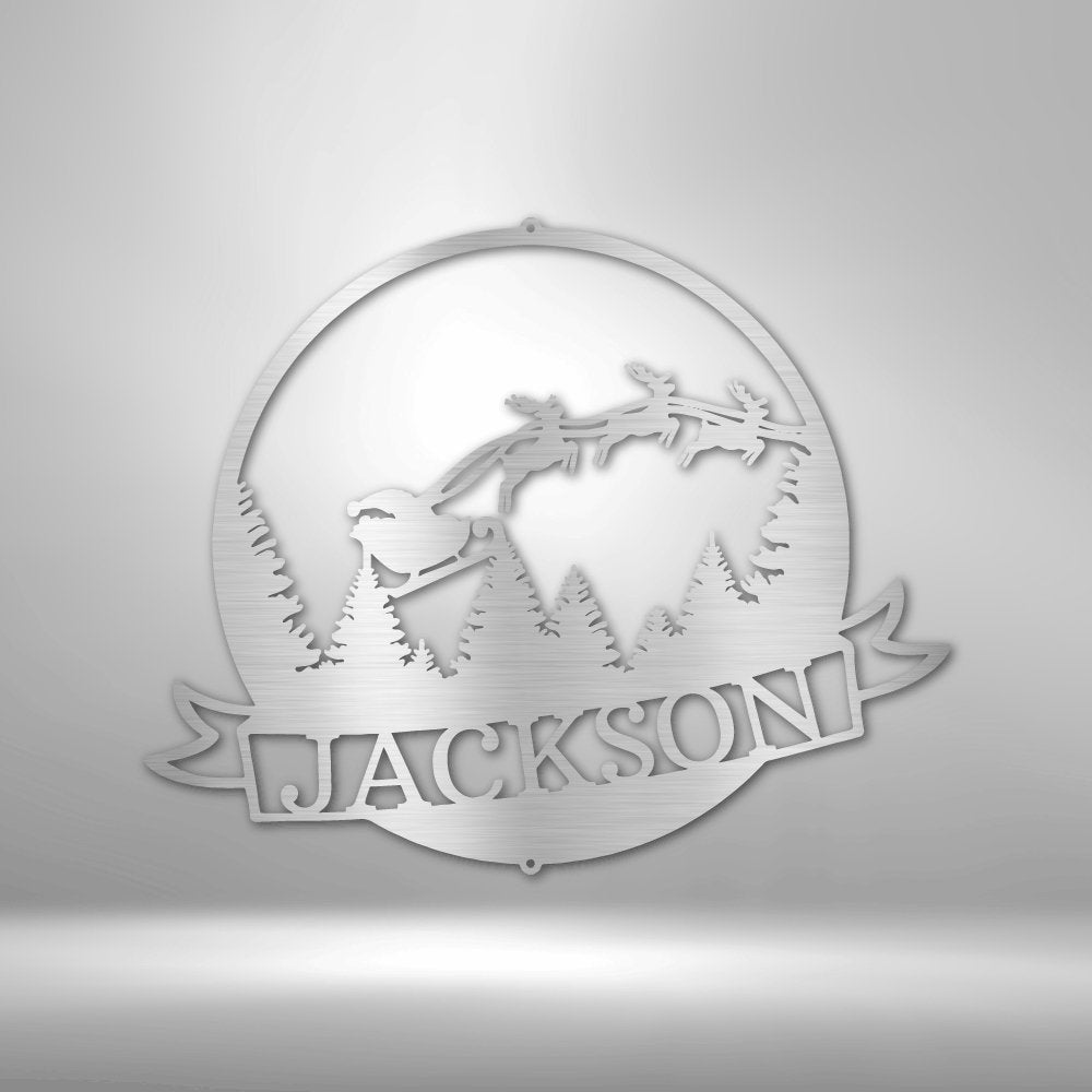 Santa's Journey Personalized Steel SignCustomly Gifts