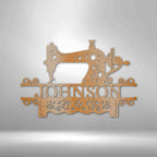 Sewing Monogram Personalized Name Text Steel SignCustomly Gifts