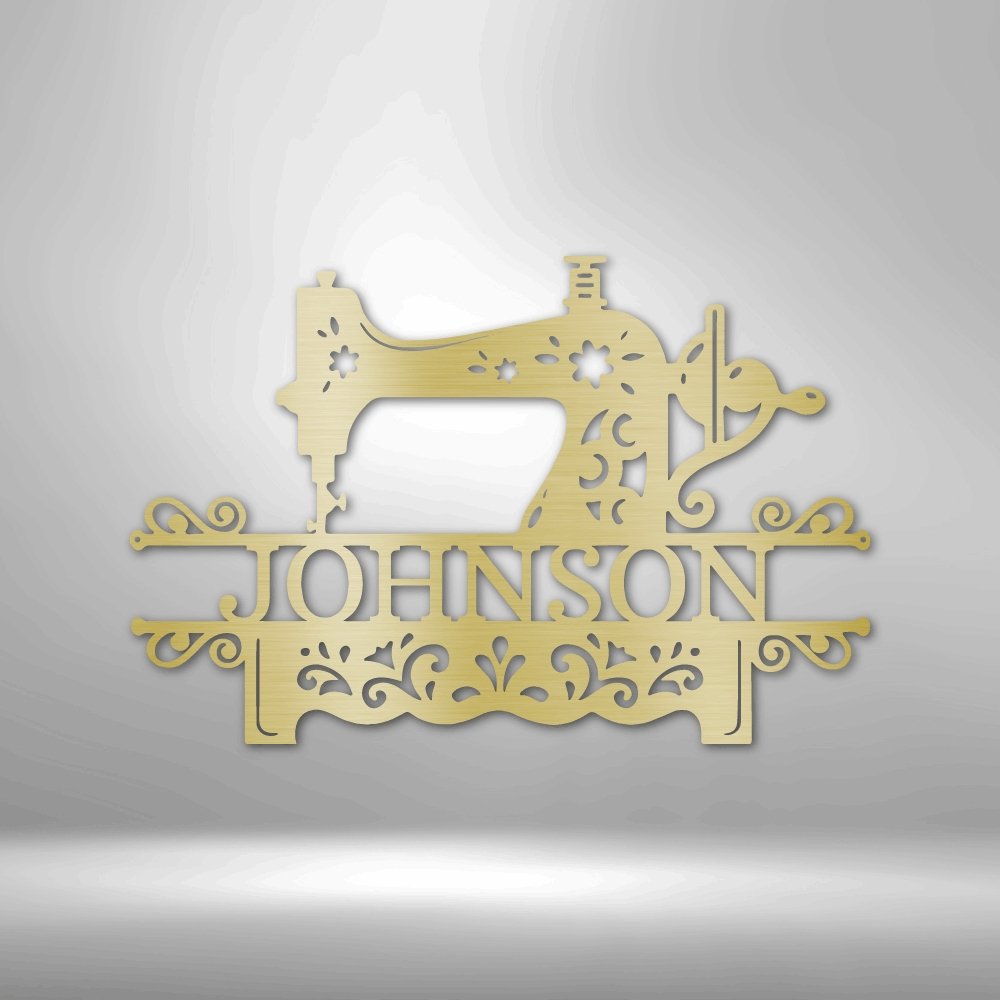 Sewing Monogram Personalized Name Text Steel SignCustomly Gifts