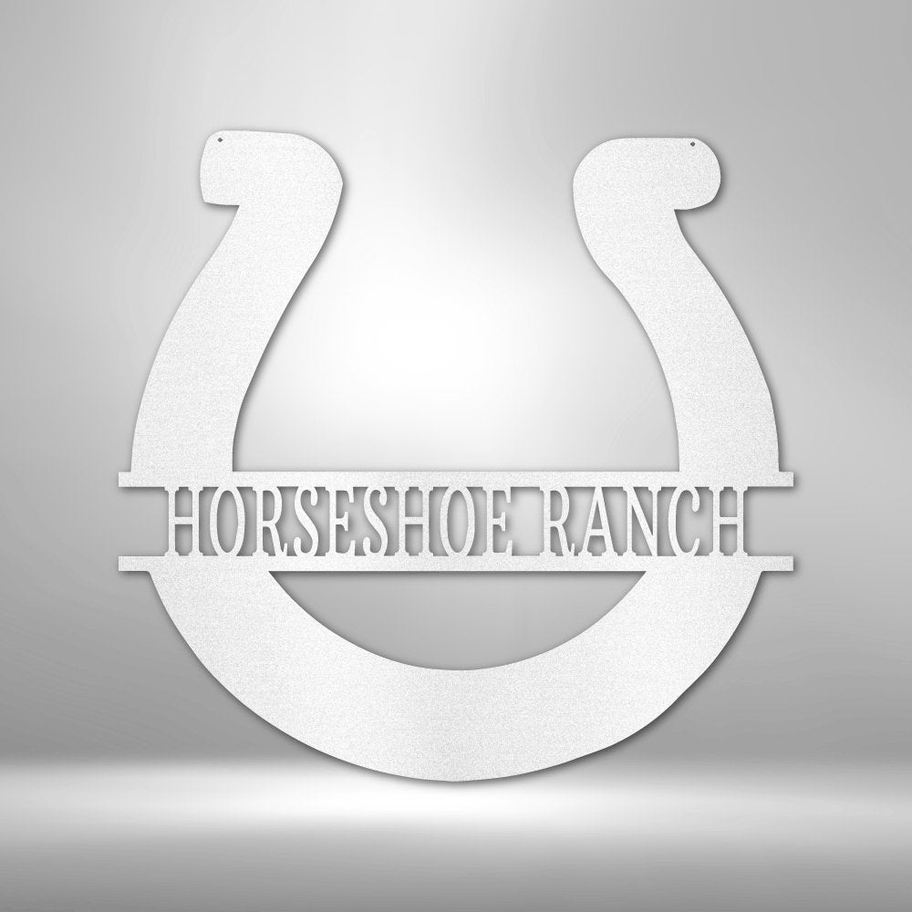 Simple Horseshoe Personalized Name Text Steel SignCustomly Gifts