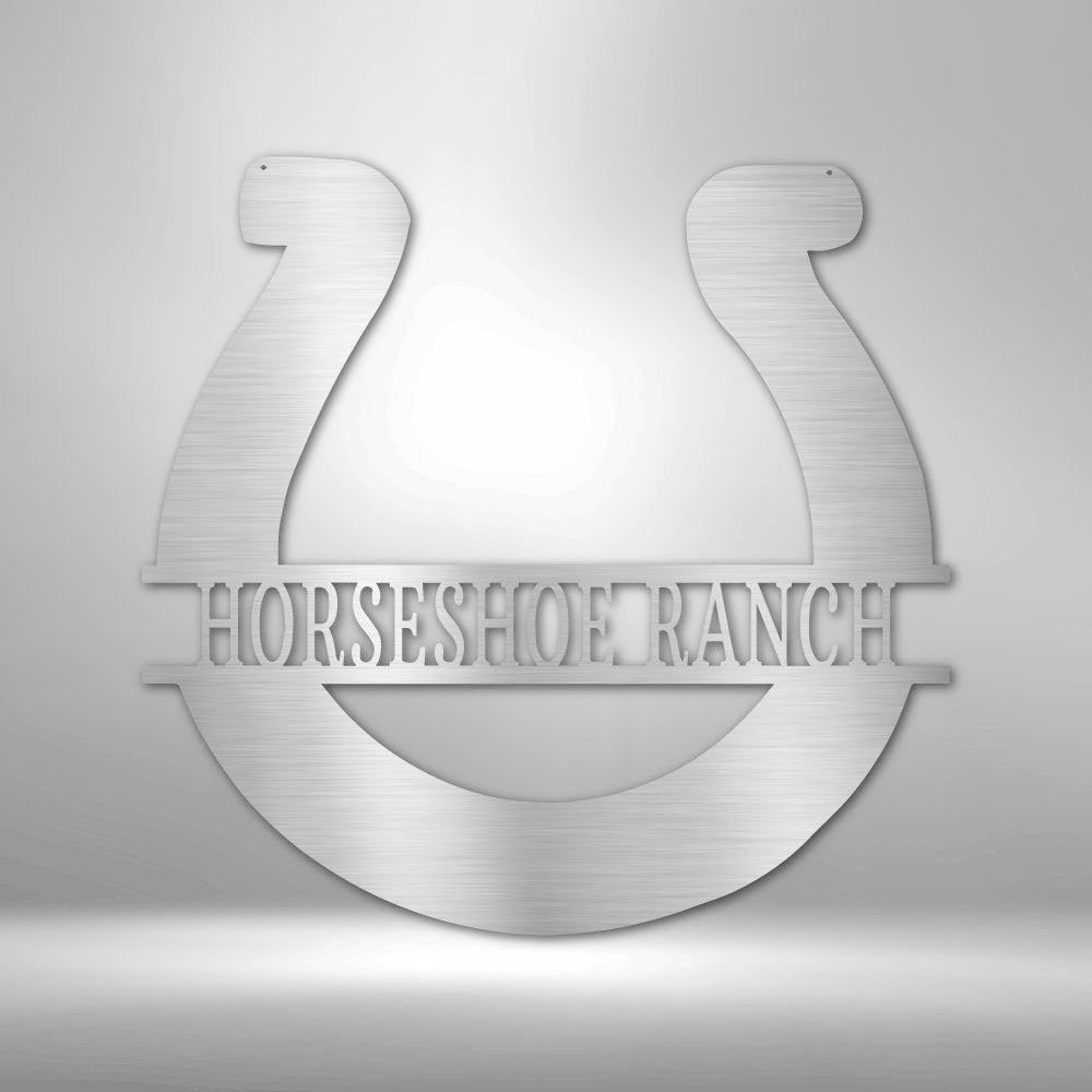 Simple Horseshoe Personalized Name Text Steel SignCustomly Gifts