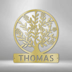 Simple Tree Personalized Name Steel SignCustomly Gifts