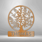 Simple Tree Personalized Name Steel SignCustomly Gifts
