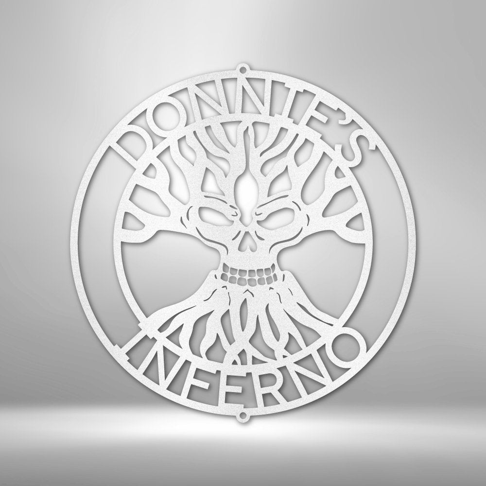 Skull Family Tree Personalized Name Text Steel SignCustomly Gifts