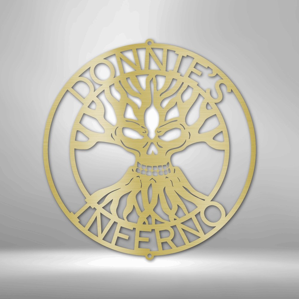 Skull Family Tree Personalized Name Text Steel SignCustomly Gifts