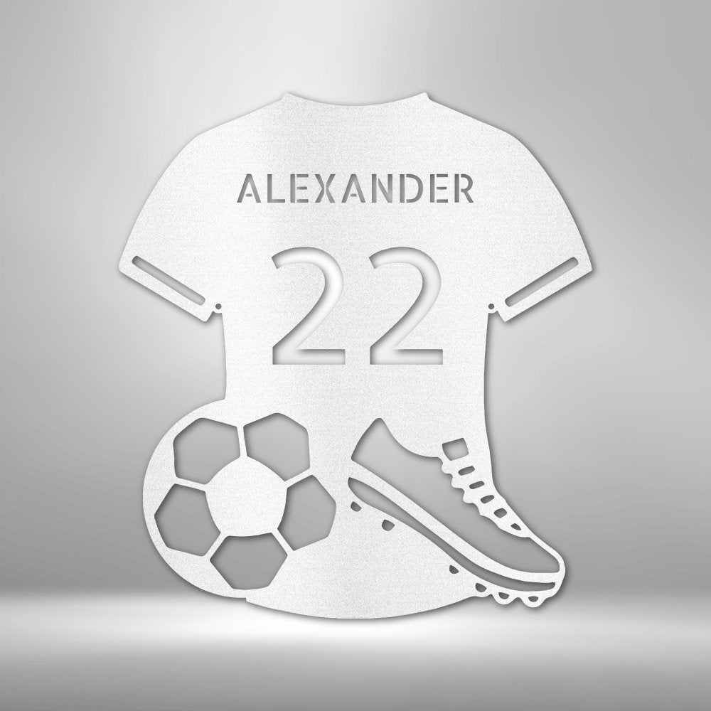 Soccer Jersey Personalized Name Number Steel Metal Wall ArtCustomly Gifts