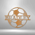 Soccer Monogram Personalized Name Text Steel SignCustomly Gifts