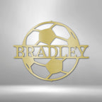 Soccer Monogram Personalized Name Text Steel SignCustomly Gifts
