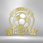 Soccer Plaque Personalized Name Text Steel SignCustomly Gifts