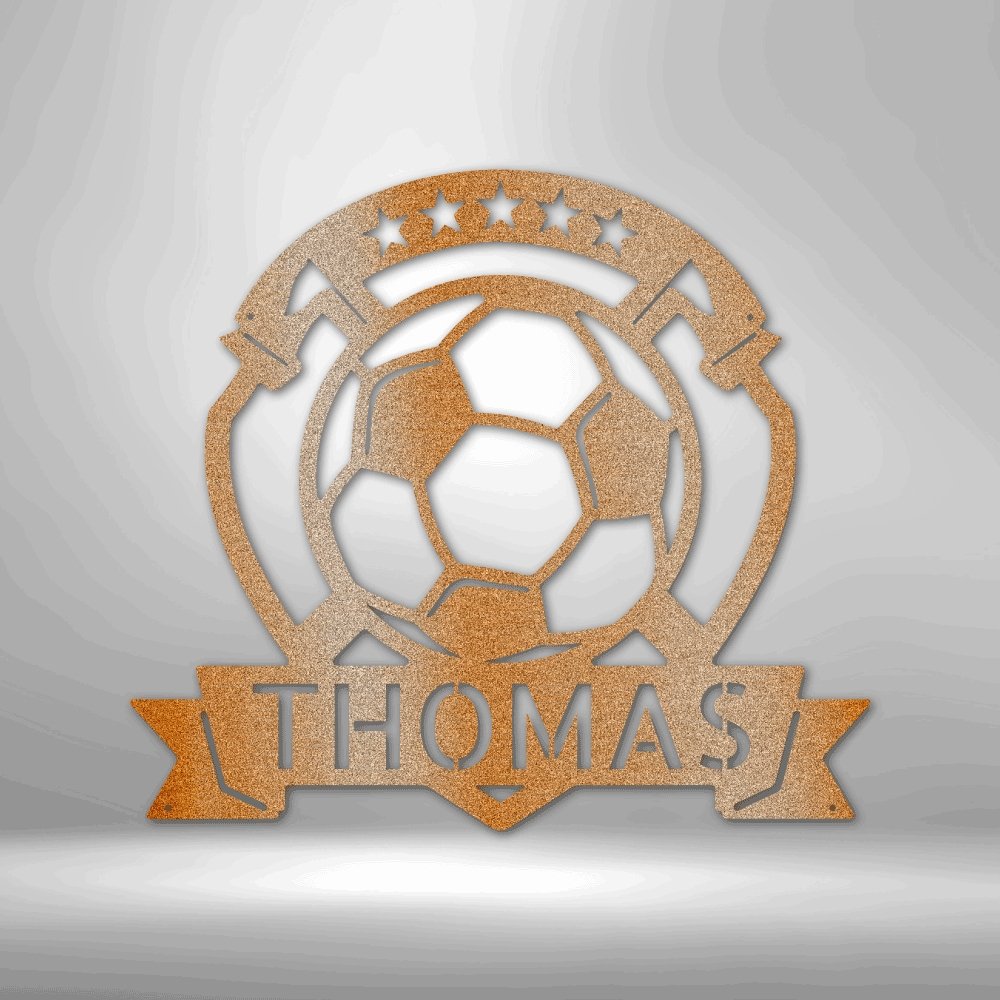 Soccer Plaque Personalized Name Text Steel SignCustomly Gifts