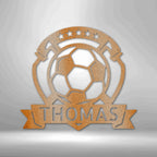 Soccer Plaque Personalized Name Text Steel SignCustomly Gifts