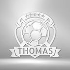 Soccer Plaque Personalized Name Text Steel SignCustomly Gifts