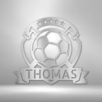 Soccer Plaque Personalized Name Text Steel SignCustomly Gifts