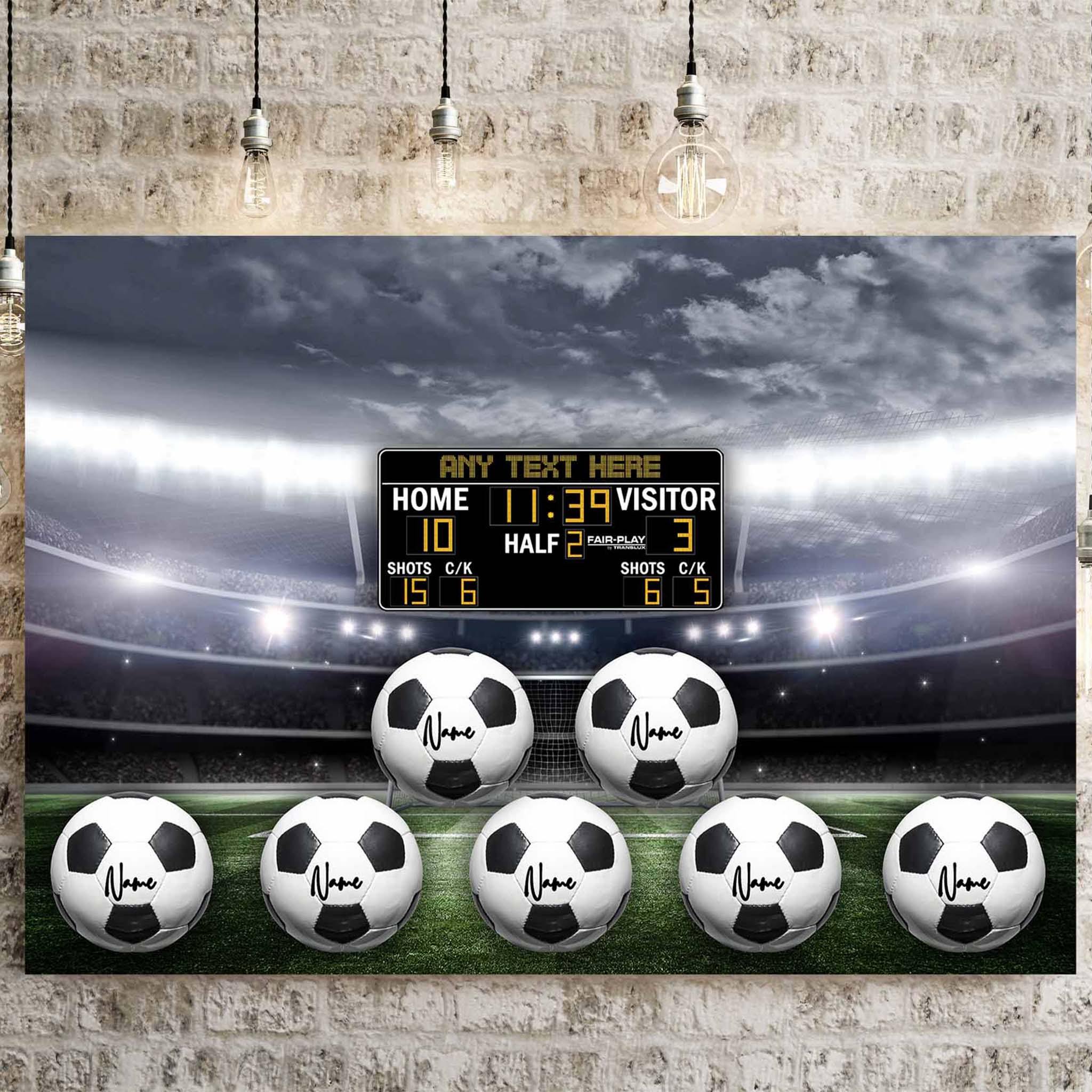 Soccer Stadium V1 Multiple Names Personalized Balls And Scoreboard CanvasCustomly Gifts