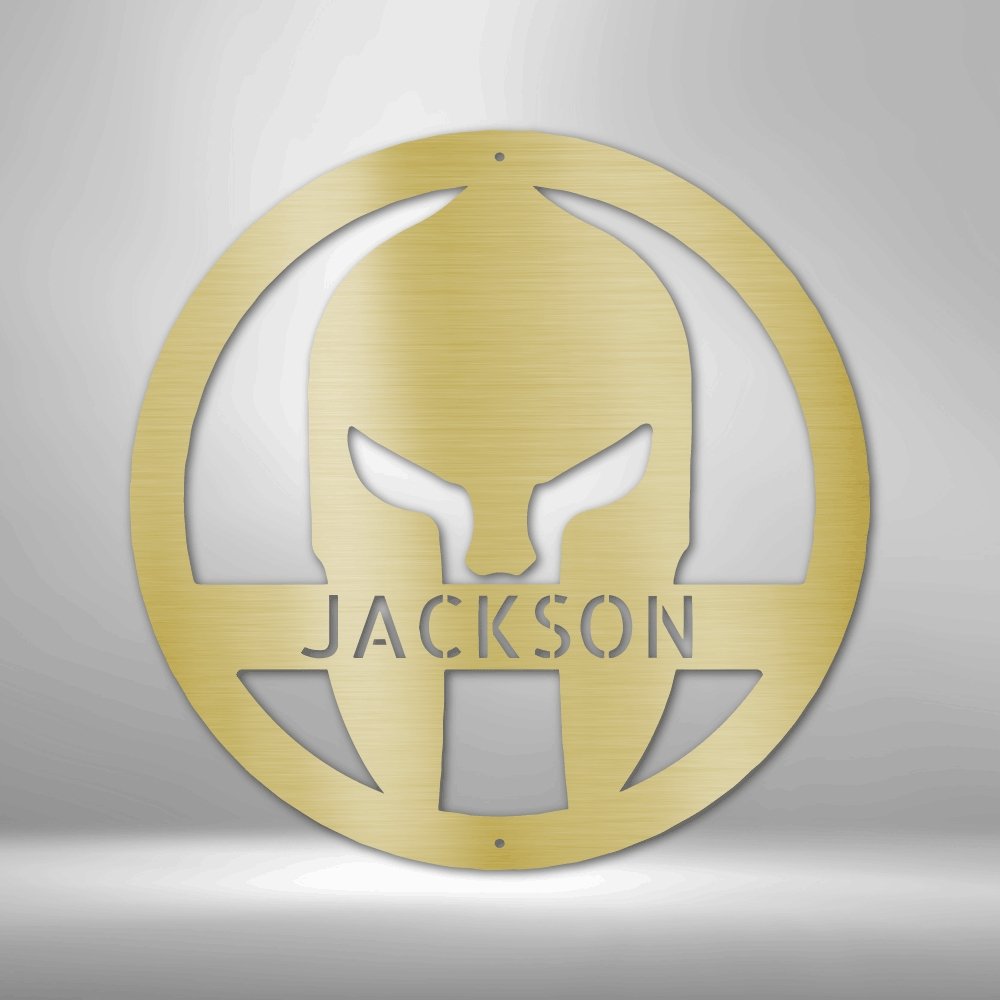 Spartan Helmet Personalized Steel SignCustomly Gifts