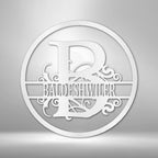 Split Circle Personalized Monogram and Name Steel SignCustomly Gifts