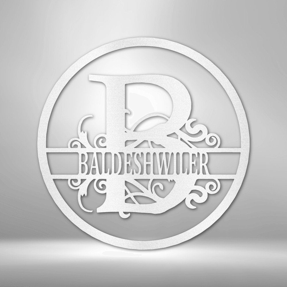 Split Circle Personalized Monogram and Name Steel SignCustomly Gifts