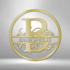 Split Circle Personalized Monogram and Name Steel SignCustomly Gifts