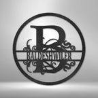 Split Circle Personalized Monogram and Name Steel SignCustomly Gifts