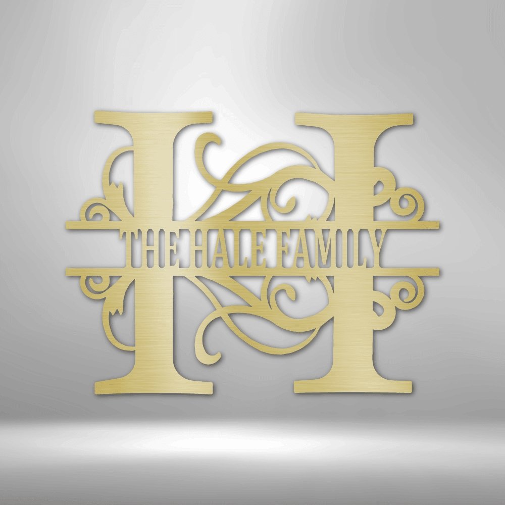 Split Letter Personalized Monogram and Name Steel SignCustomly Gifts