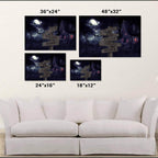 Spooky Haunted House Scene v1 Multiple Names Personalized Directional Sign CanvasCustomly Gifts